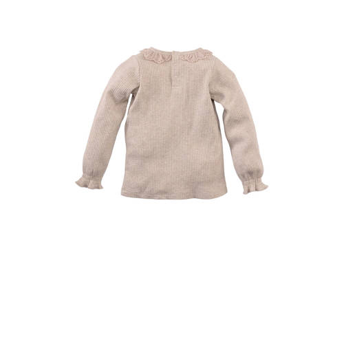 Z8 longsleeve Julinde zand Meisjes Stretchkatoen Ronde hals Effen 98