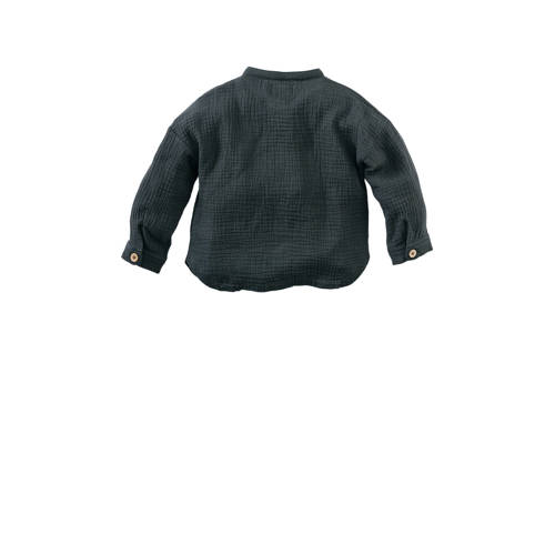 Z8 overshirt Colin antraciet Overhemd Jongens Katoen Ronde hals Tekst 86
