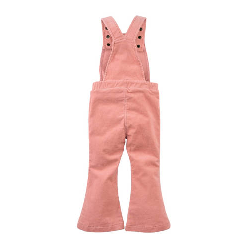 Z8 flared tuinbroek Savannah roze Meisjes Stretchkatoen Vierkante hals 86
