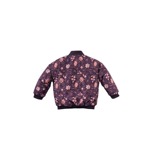 Z8 winterjas Beaudine paars roze Meisjes Polyester Opstaande kraag Bloemen 92