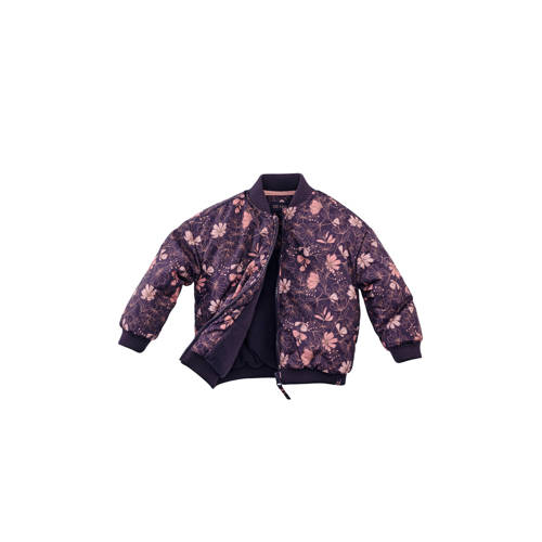 Z8 winterjas Beaudine paars roze Meisjes Polyester Opstaande kraag Bloemen 92