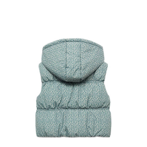 Mango Kids bodywarmer met all over print groen Meisjes Polyester Capuchon 140