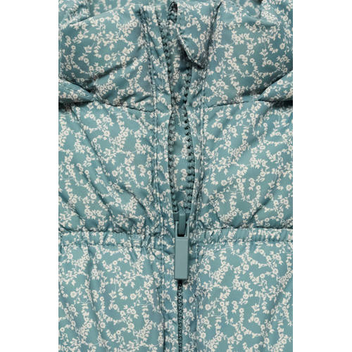 Mango Kids bodywarmer met all over print groen Meisjes Polyester Capuchon 140