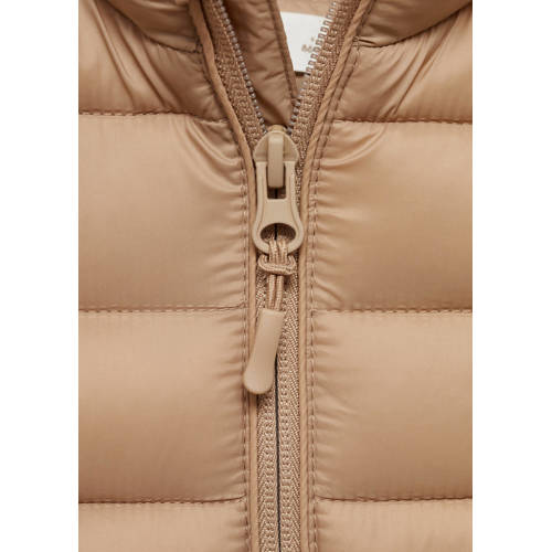Mango Kids bodywarmer lichtbeige Jongens Polyamide Opstaande kraag Effen 116