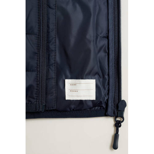 Mango Kids bodywarmer donkerblauw Jongens Polyamide Opstaande kraag Effen 104
