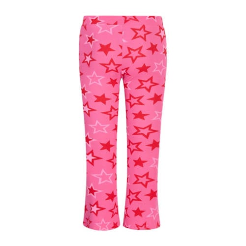 Shoeby high waist flared broek met all over print roze Meisjes Polyester 122 128