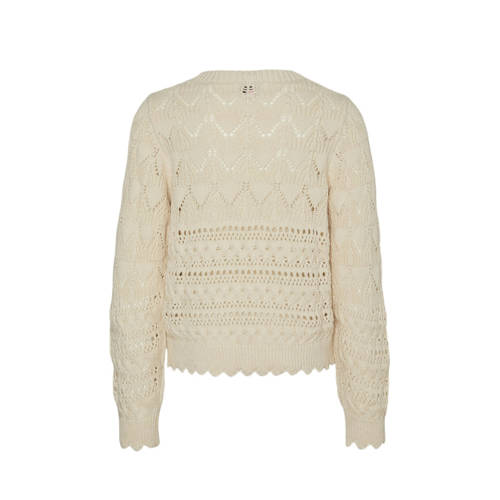 VERO MODA GIRL gebreide trui ecru Meisjes Katoen Ronde hals Effen 158 164