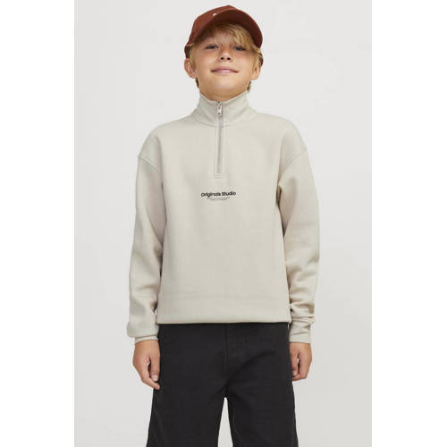 jack & jones JUNIOR sweater JORVESTERBRO met tekst Beige Tekst 140