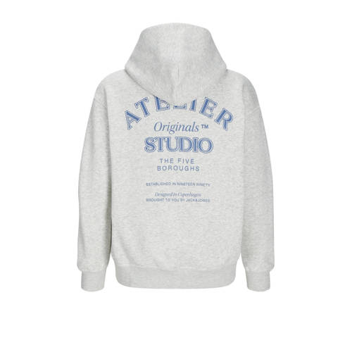 jack & jones JUNIOR sweater met backprint grijs blauw Backprint 176