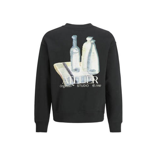 jack & jones JUNIOR sweater met backprint zwart Backprint 164