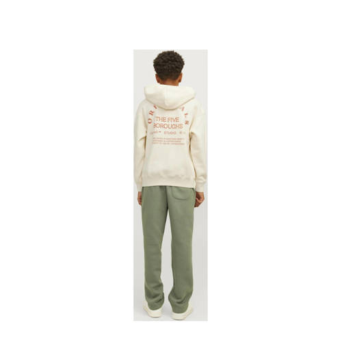 jack & jones JUNIOR sweater met backprint beige bruin Backprint 164