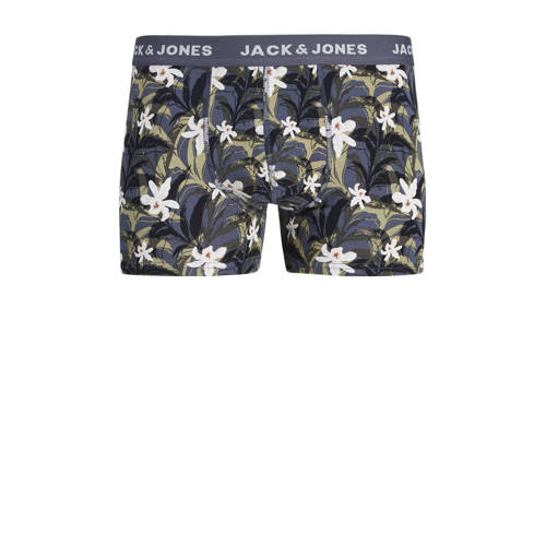 jack & jones JUNIOR boxershort set van 7 groen blauw multicolor Jongens Stretchkatoen 176