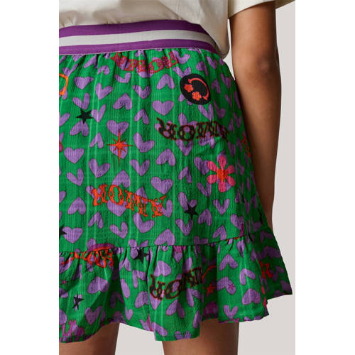 Shoeby korte rok groen Meisjes Polyamide All over print 98 104