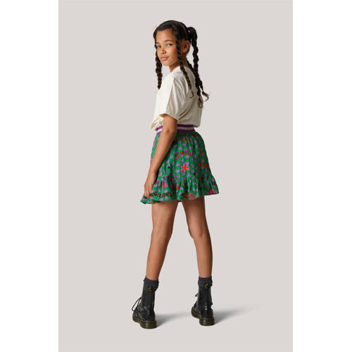 Shoeby korte rok groen Meisjes Polyamide All over print 98 104