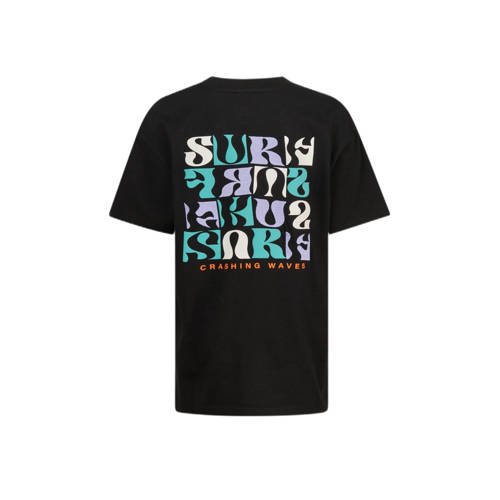 Shoeby T-shirt zwart Jongens Katoen Ronde hals Effen 170 176