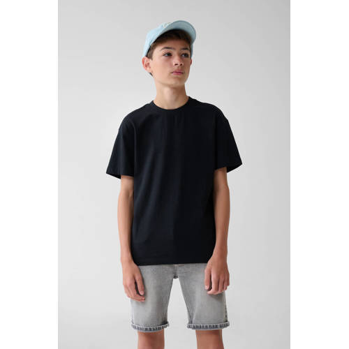 Shoeby T-shirt zwart Jongens Katoen Ronde hals Effen 170 176