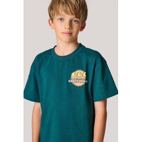Shoeby T-shirt groen Jongens Katoen Ronde hals Effen 158 164