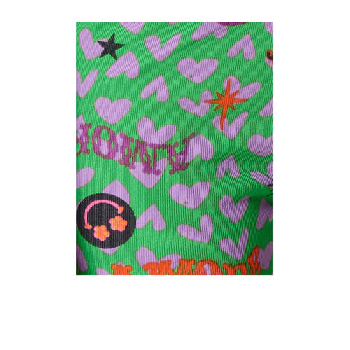 Shoeby broek met all over print groen Meisjes Polyester All over print 134 140