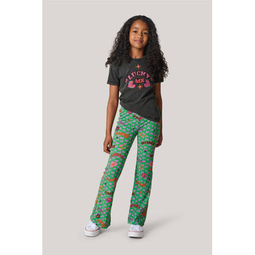 Shoeby broek met all over print groen Meisjes Polyester All over print 134 140