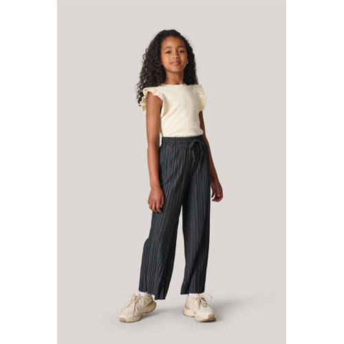Shoeby high waist loose fit broek antraciet Grijs Meisjes Polyester Effen 146 152