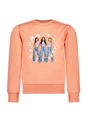 K3 sweater Scottie met printopdruk perzik