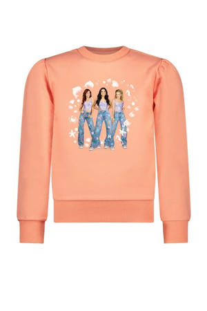 K3 sweater Scottie met printopdruk perzik