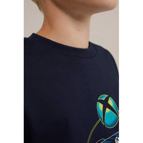 WE Fashion sweater donkerblauw Trui Printopdruk 170 176