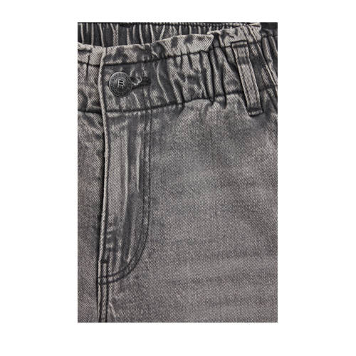 WE Fashion high waist straight fit jeans grey denim Grijs Effen 170