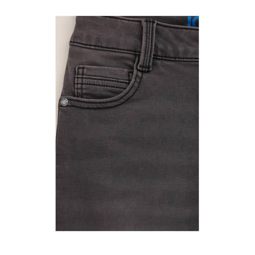 WE Fashion skinny jeans black faded Zwart Jongens Stretchdenim Effen 158
