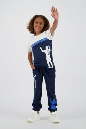 loose fit joggingbroek Silhouette met printopdruk donkerblauw