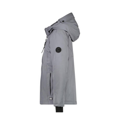 Cars gewatteerde winterjas THAMES Grijs Jongens Polyester Capuchon Effen 140
