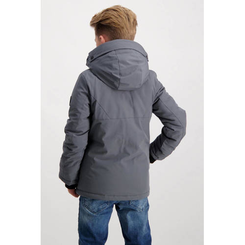 Cars gewatteerde winterjas THAMES Grijs Jongens Polyester Capuchon Effen 140