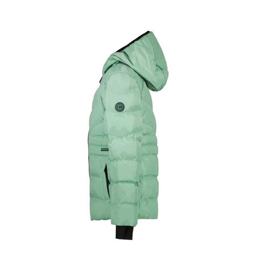 Cars gewatteerde winterjas ISRA mintgroen Meisjes Polyester Capuchon Effen 152