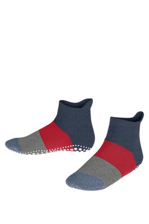 Colour Block sokken met anti-slip noppen rood/blauw/grijs