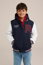thumbnail: WE Fashion baseball jacket donkerblauw/wit/donkerrood