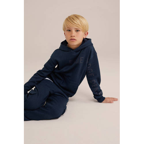 WE Fashion hoodie donkerblauw Sweater Effen 134 140