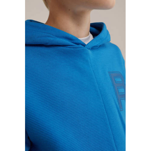 WE Fashion hoodie blauw Trui Jongens Katoen Capuchon Effen 98 104
