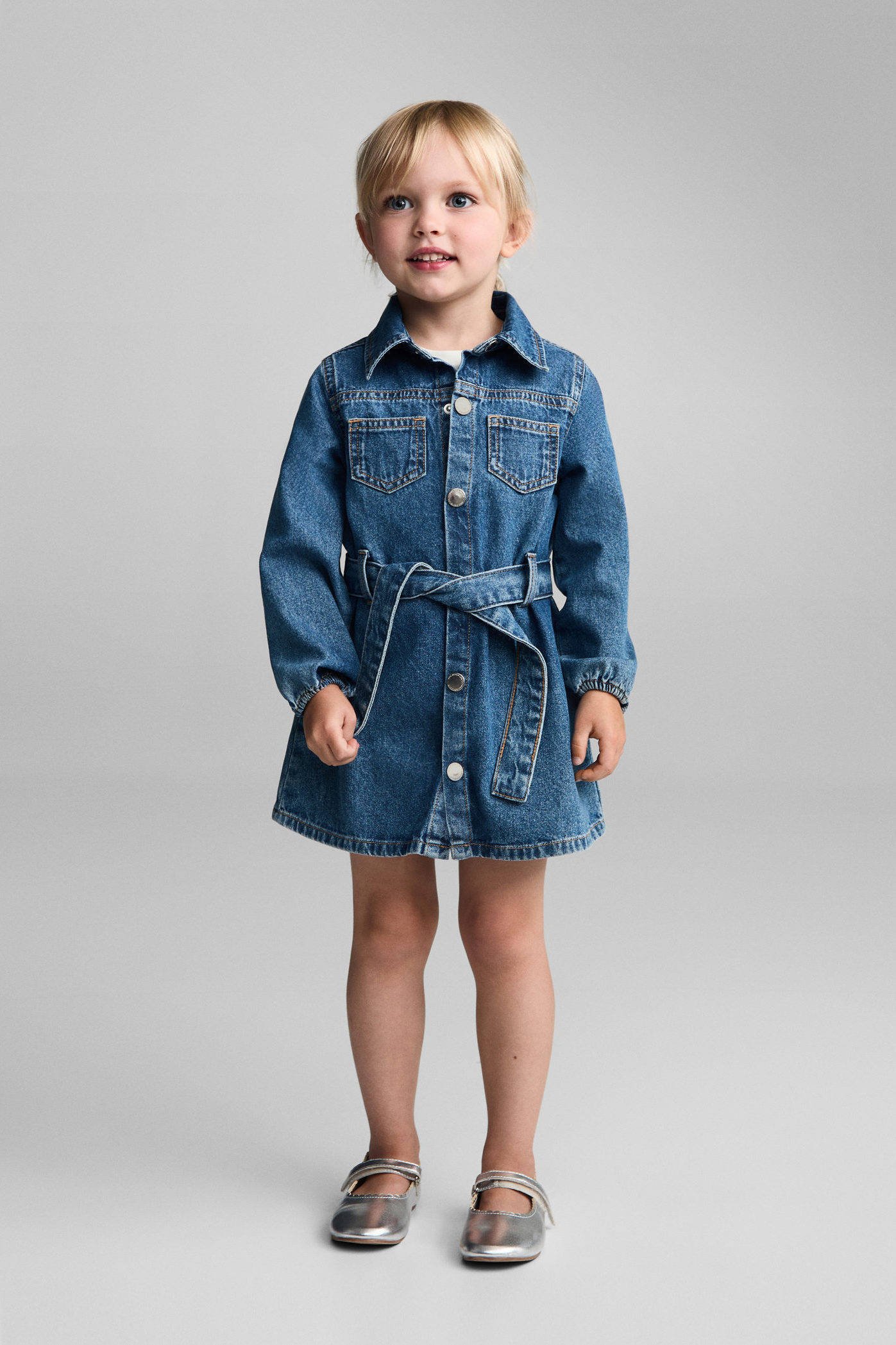 Mango Kids spijkerjurk medium blue denim kleertjes