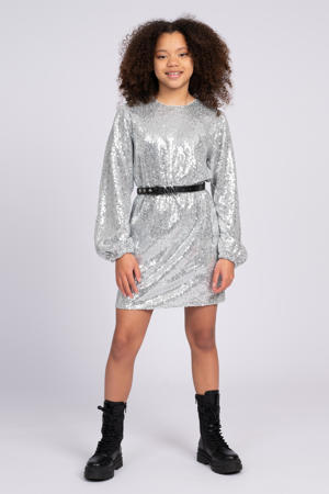 glitterjurk zilver