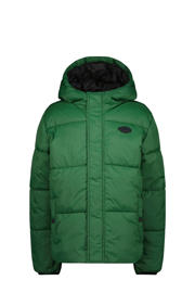 thumbnail: Groene jongens Vingino gewatteerde winterjas Tijs van nylon met effen, lange mouwen, capuchon en rits- en drukknoopsluiting
