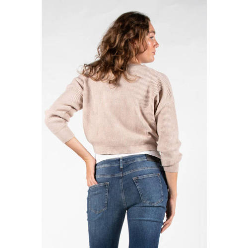 love2wait gebreide trui kaki Groen Dames Katoen Ronde hals Effen one size