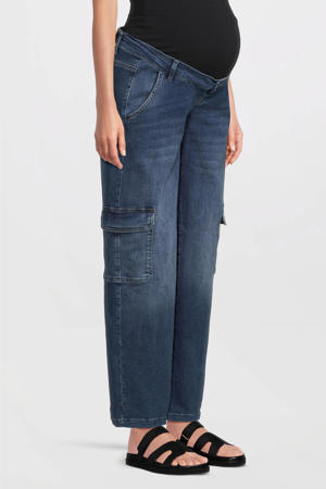 low waist zwangerschaps cargo jeans stonewashed