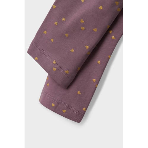 name it MINI legging met all over print oudroze goud Meisjes Stretchkatoen 98