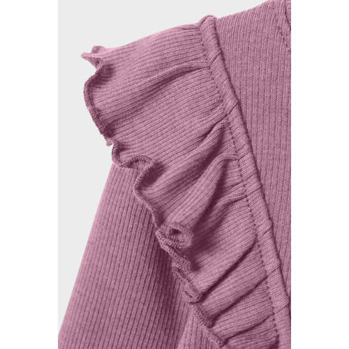 Name it MINI longsleeve NMFNILLA roze Meisjes Katoen Ronde hals Effen 104