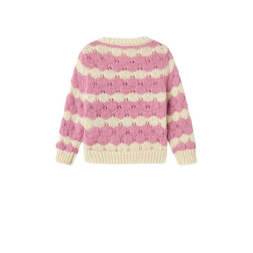 name it MINI gebreide trui roze Meisjes Polyester Ronde hals Streep 104