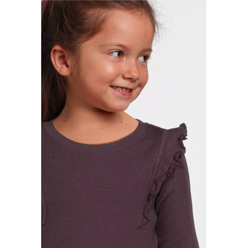 Name it MINI longsleeve NMFNILLA aubergine Paars Meisjes Katoen Ronde hals 110