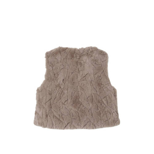 Name it MINI imitatiebont gilet NMFNUSSI taupe Effen 110