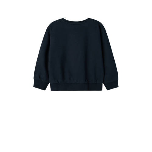 name it MINI sweater met printopdruk Blauw Printopdruk 80