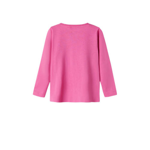 name it MINI longsleeve met printopdruk roze Meisjes Katoen Ronde hals 110