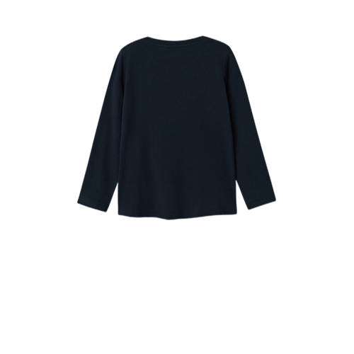 Name it MINI longsleeve met printopdruk donkerblauw Meisjes Katoen Ronde hals 104
